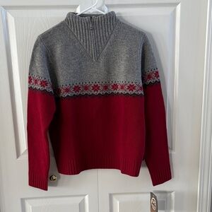 Woolrich Red & Gray Knit Sweater, Women's Large, New with Tags NWT
